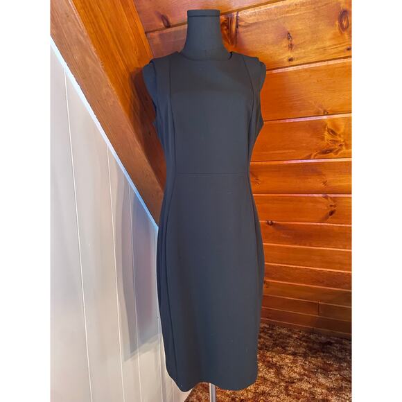 Calvin Klein Scoop Neck Sleeveless Black Sheath Dress Size 10 - Picture 2 of 8
